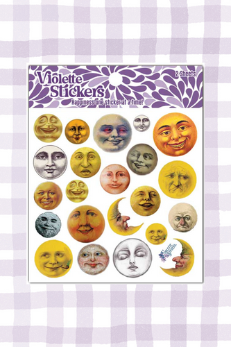Sticker Sheet - Moon Faces