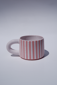 Pinstripe Mug - Pink + Lotus