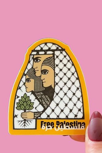 Free Palestine Keffiyeh Family Sticker