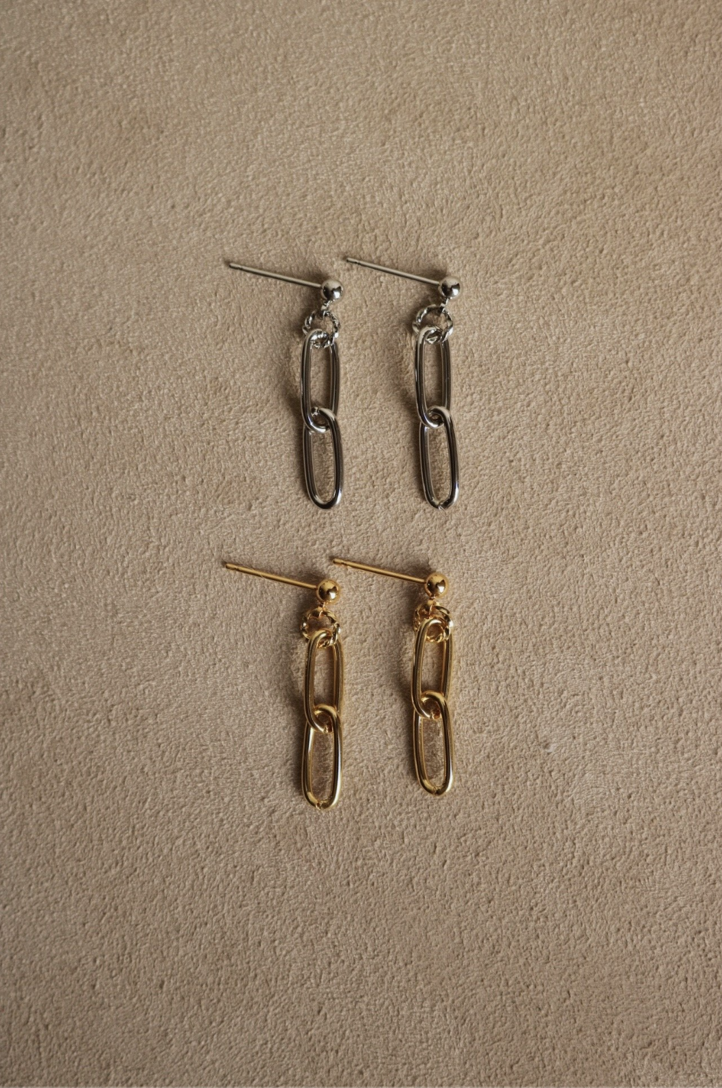 Silver and Gold Paperclip Earrings
