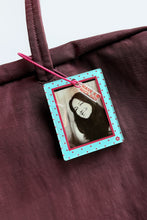 Load image into Gallery viewer, Photo Frame Keychain - Blue with Pink Polka Dots