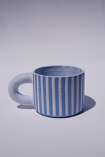 Load image into Gallery viewer, Pinstripe Mug - Blue + Lotus