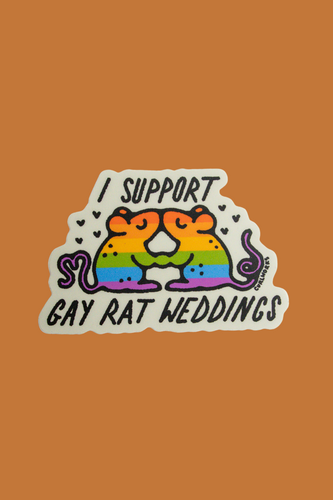I Support Gay Rat Weddings Vinyl Sticker