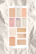 Load image into Gallery viewer, Vintage Receipts Junk Journal Sticker Sheet