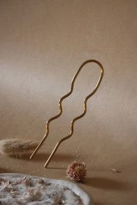 Brass Ripple Hair Fork
