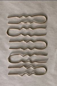 Brass Ripple Hair Forks