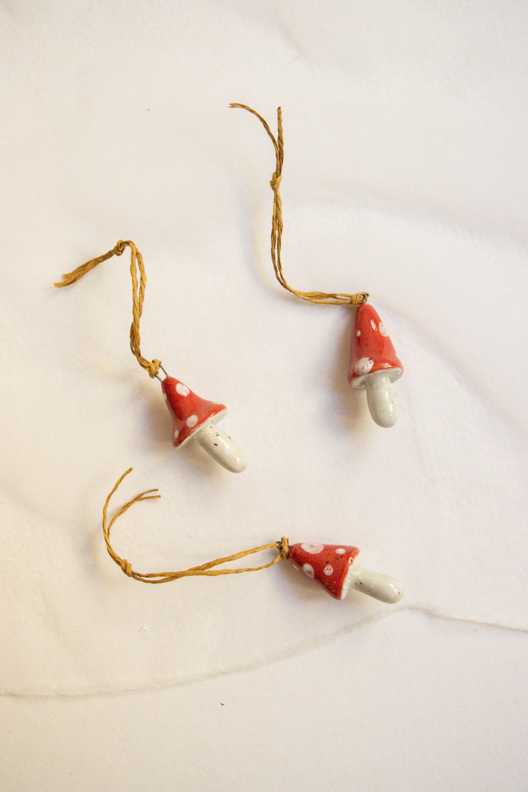Mini Ceramic Mushroom Ornament