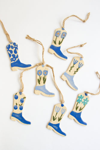 Ceramic Cowboy Boot Charm