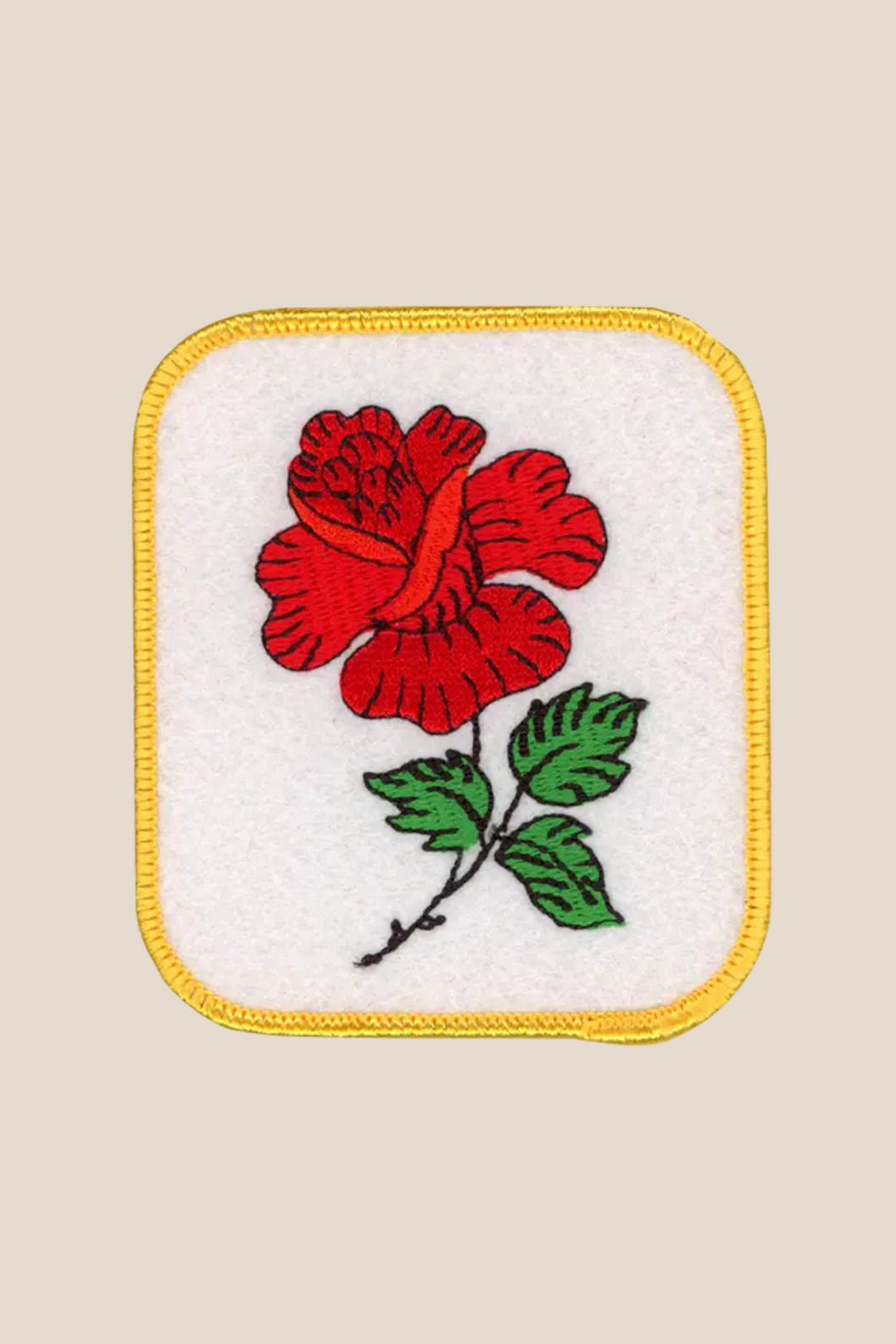 Red Rose Iron On Patch