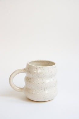 Speckled White Ripple Mug
