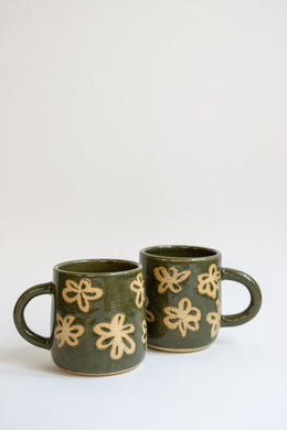 Green Flower Mug