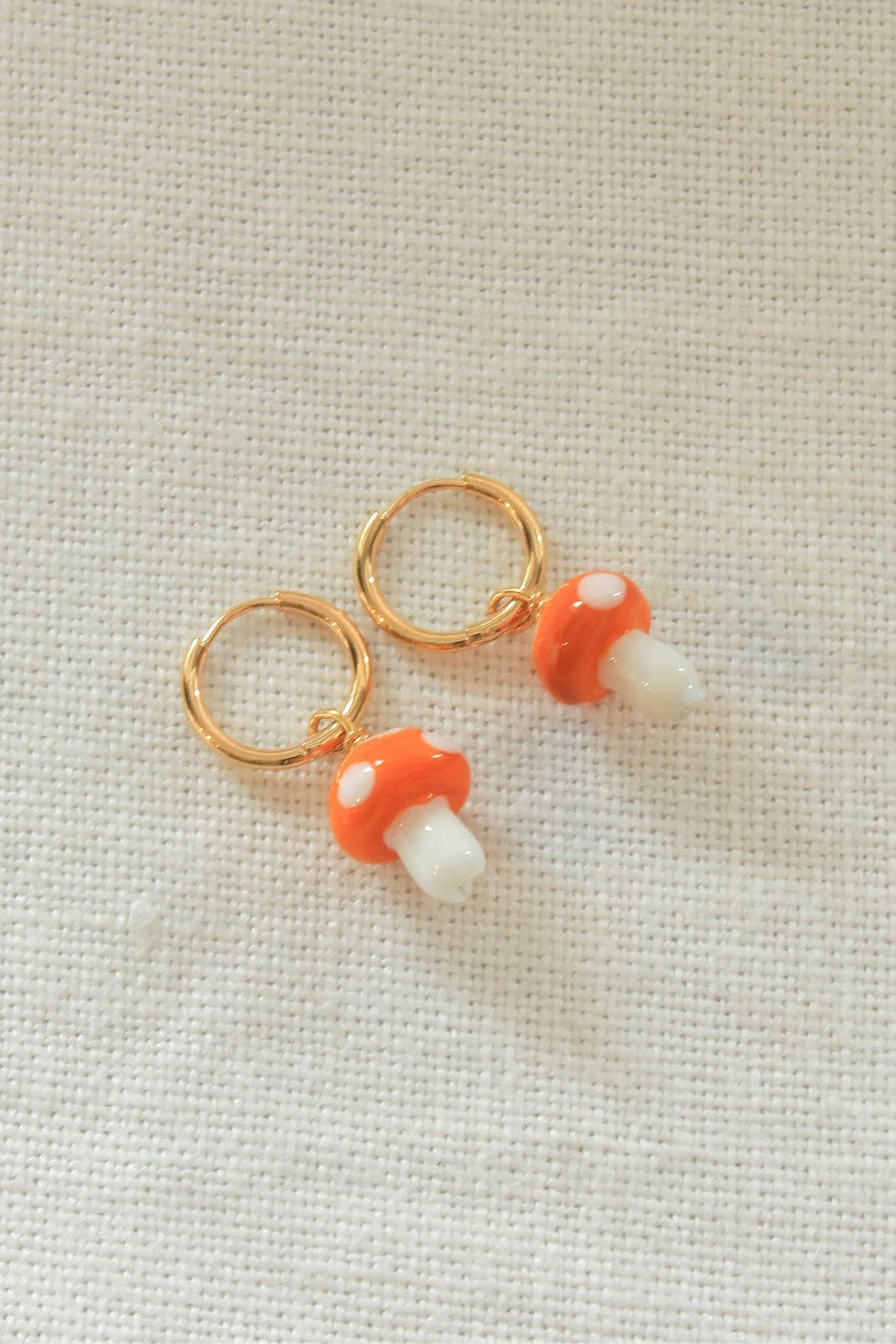 Gold Hoops with Orange Shroom