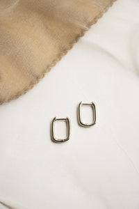 Silver Square Hoop Earrings