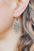 Load image into Gallery viewer, Silver Chain Cluster Earrings