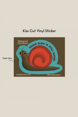 Going Slow Snail Kiss Cut Sticker