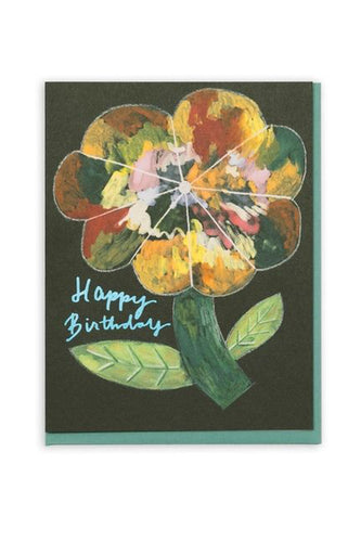 Happy Birthday Watercolour Flower Card