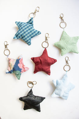 Upcycled Star Bag Charms/Keychains