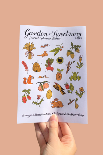 Garden Sweetness A5 Sticker Sheet for Journals