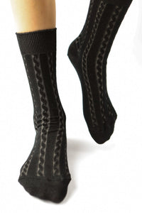 Cable Cotton Dress Socks - Multiple Colours