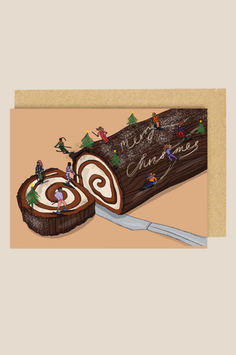 Merry Christmas Yule Log Card