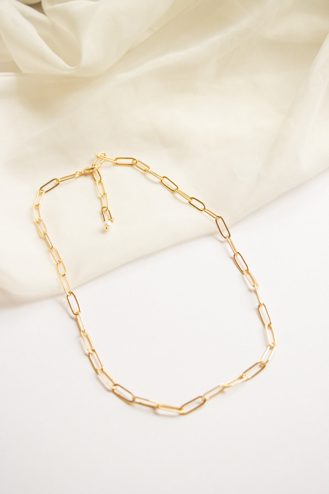 Gold Paperclip chain necklace