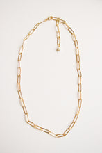 Load image into Gallery viewer, paperclip chain necklace with pearl stopper