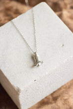 Load image into Gallery viewer, silver cowboy boot necklace