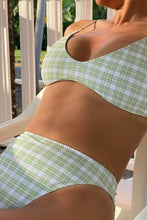 Load image into Gallery viewer, Plaid green bikini set by Em and May