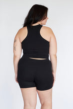 Load image into Gallery viewer, Plus size model wearing black tank top