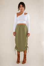 Load image into Gallery viewer, Laine Ruched Skirt - Olive