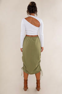 Laine Ruched Skirt - Olive