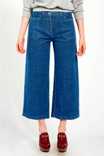 Load image into Gallery viewer, high waist wide leg jeans blue