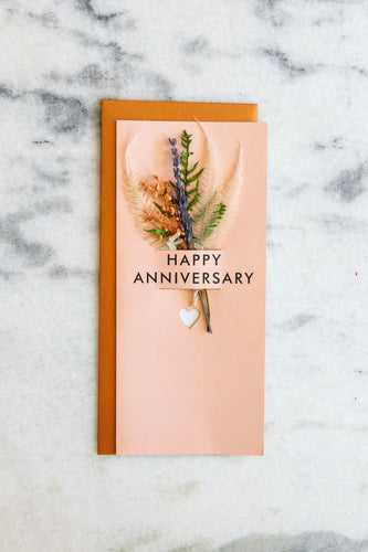 Happy Anniversary Card with dried flowers