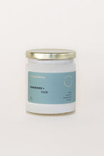 Load image into Gallery viewer, Oakmoss and Sage Soy Wax Candles in jar with blue label