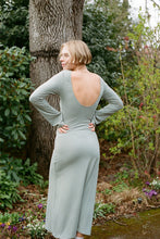 Load image into Gallery viewer, Em and May low back dress in sage green